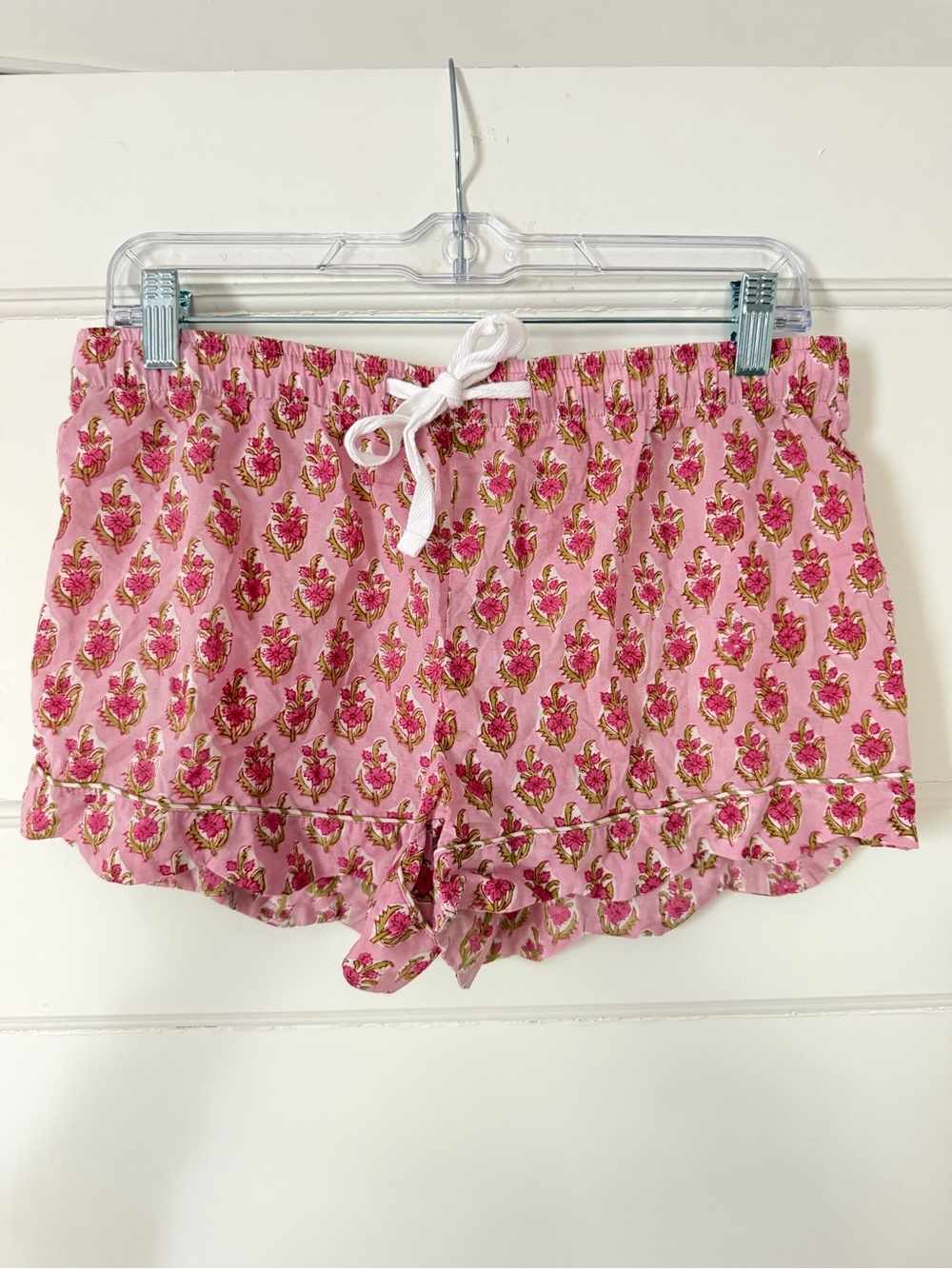 Mark & Graham Pajama Shorts Women’s Small Pink Floral Block Print Cotton Lounge